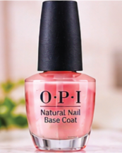 OPI Natural Nail Base Coat bottle with black cap and pink-tinted formula