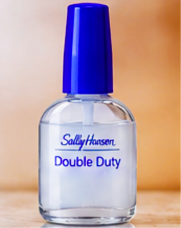 Sally Hansen Double Duty bottle with blue cap and clear formula