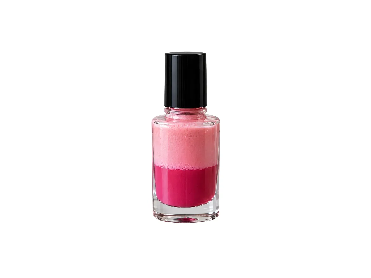 Close-up of a dull, low-shine nail polish finish compared to a glossy one